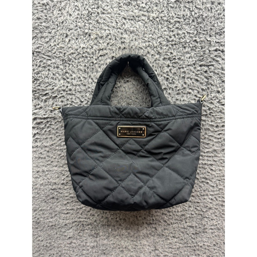 Marc Jacobs New York‎ Womens Quilted Nylon Mini Tote Bag Handbag Black